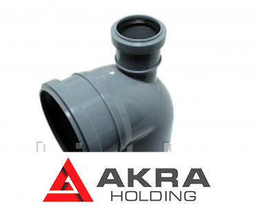 Отвод канализационный 110х90гр с прямым выходом 50 ПП