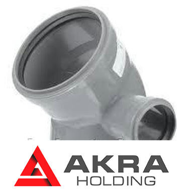 Отвод (полуотвод) канализационный 110х45гр с правым выходом 50 ПП