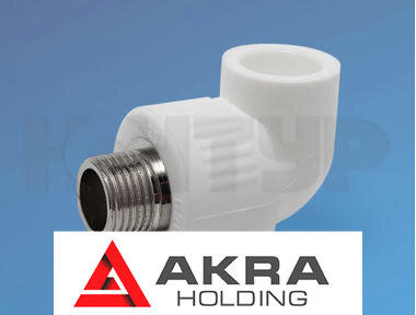 Угольник для полипролиленовых труб комбинированный НР D25-3/4 PPR