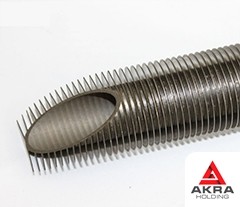 Оребренная биметаллическая труба 12ХМ 45х3х1х12х15 мм