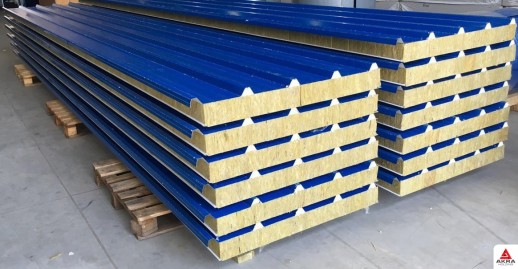 Сендвич панели кровельные  МВУ 225x1214 RAL 3003 ГОСТ 32603-2012