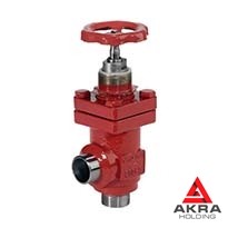 Клапан запорный угловой дистанционно-управляемый 521-36.471-09 (ИTШЛ.492211.029-09) 32х400 мм